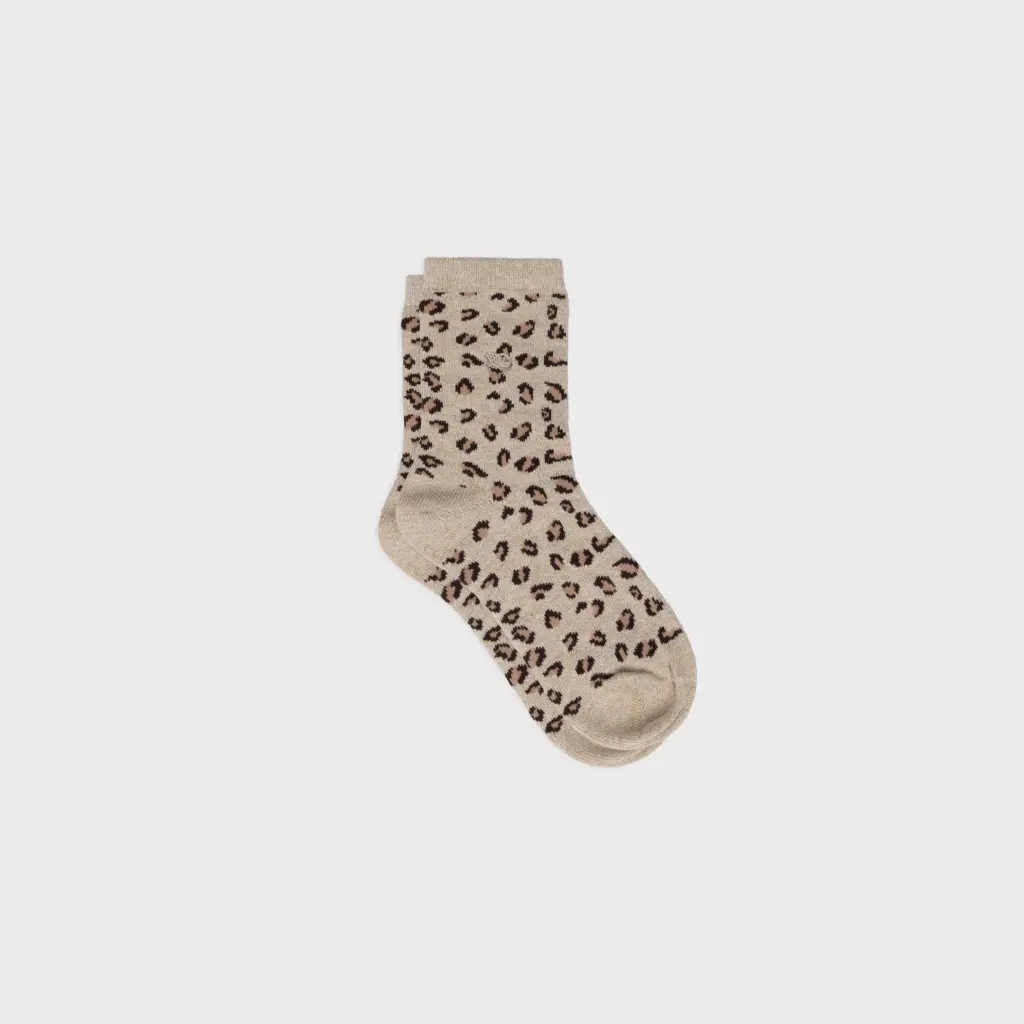Billybelt - Kinder Baumwollsocken Leo Beige glitter
