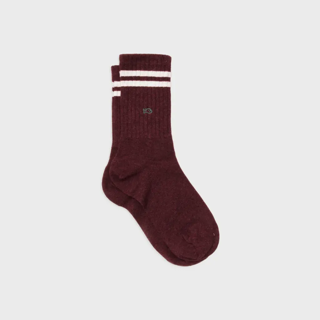 Billybelt - Baumwollsocken Retro Socks - Burgundy Beige Striped