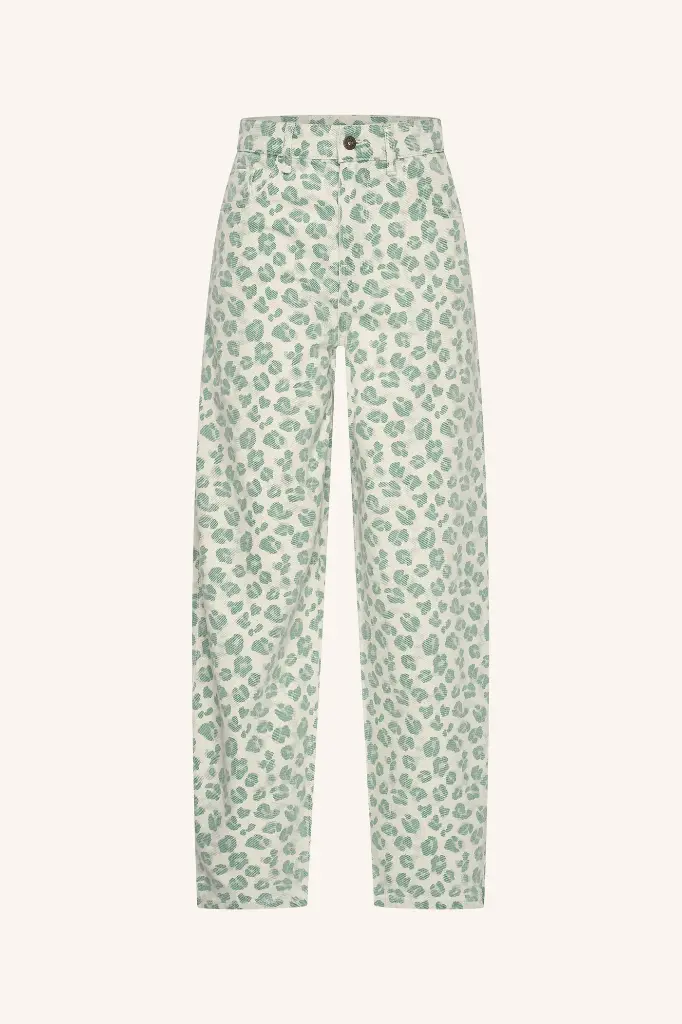 By Bar - Lew Green Cheetah Pants - 462 green cheetah