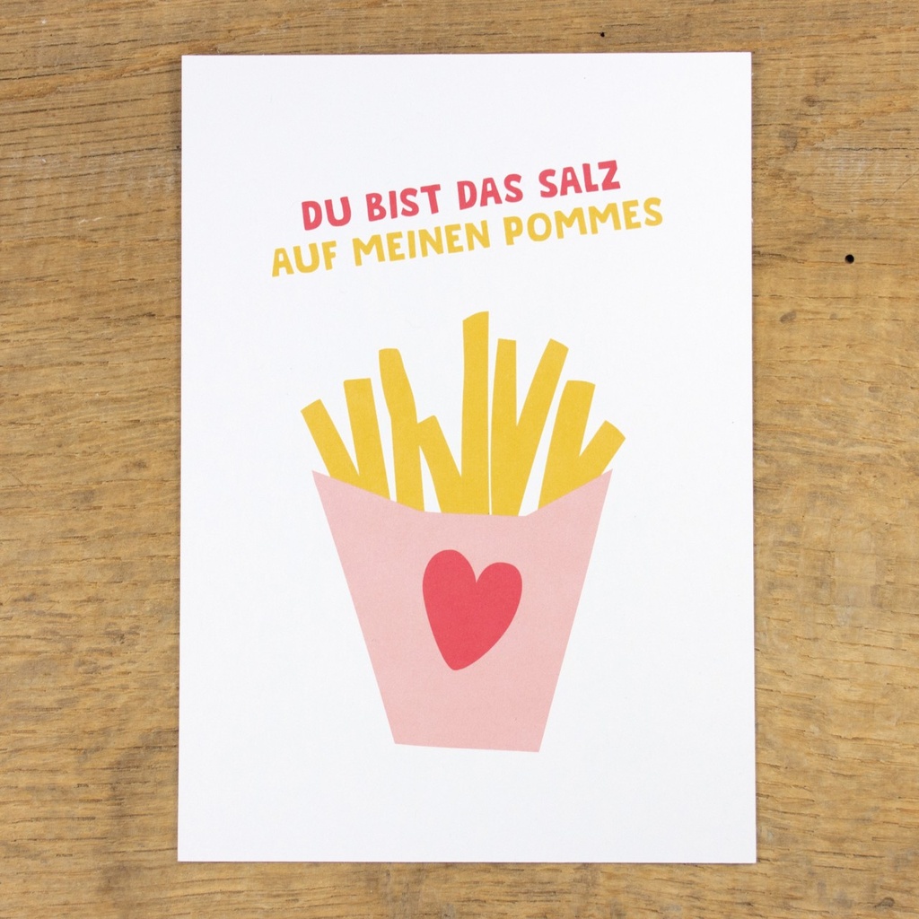 Bow & Hummingbird - Postkarte - Salz auf meinen Pommes - Recyclingpapier