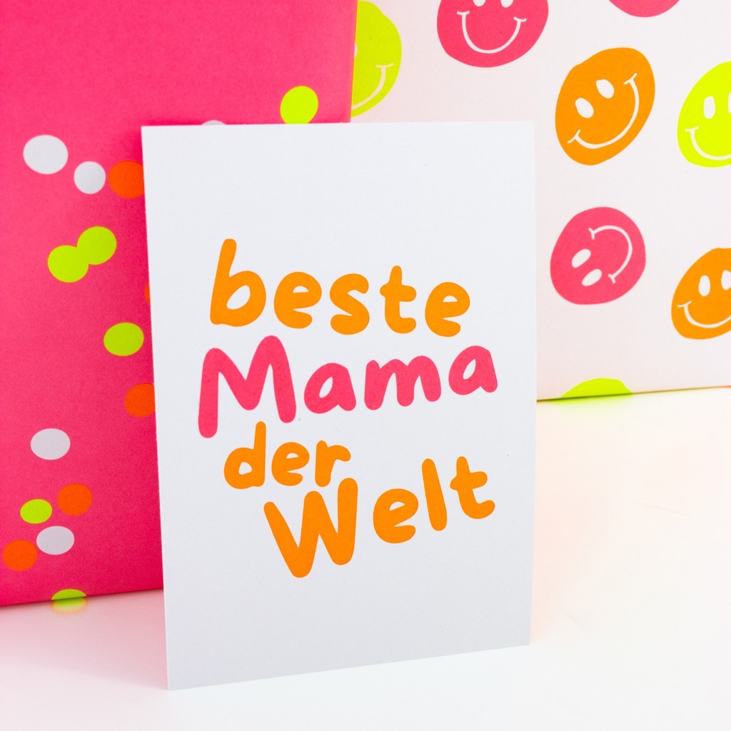 Bow & Hummingbird - Postkarte - Beste Mama der Welt - Recyclingpapier