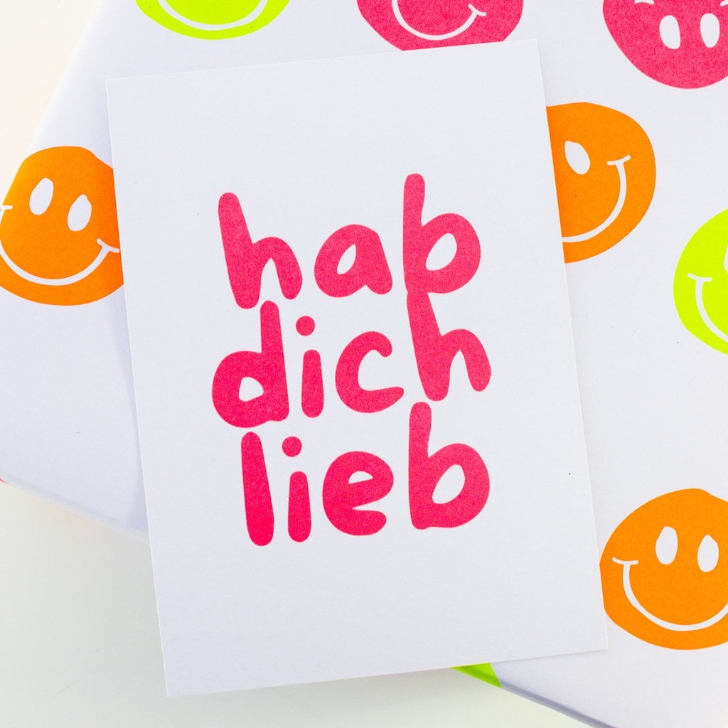 Bow & Hummingbird - Postkarte - Hab dich lieb - Recyclingpapier