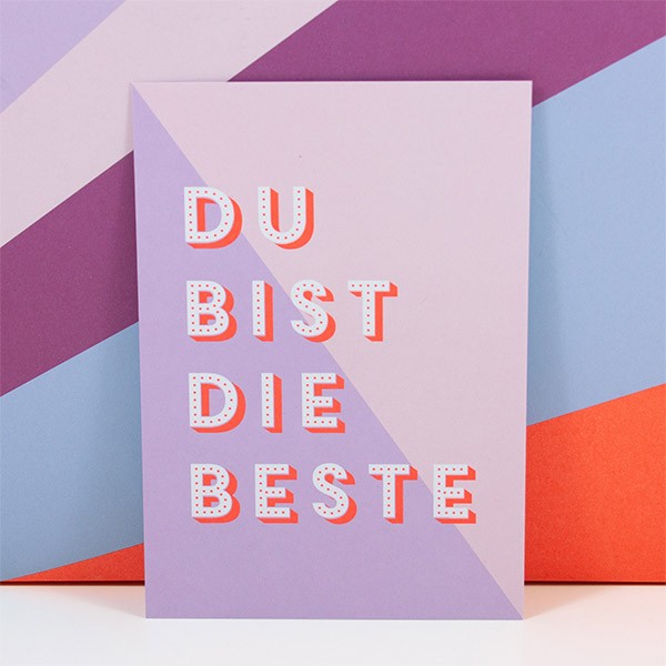Bow & Hummingbird - Postkarte - Du bist die Beste