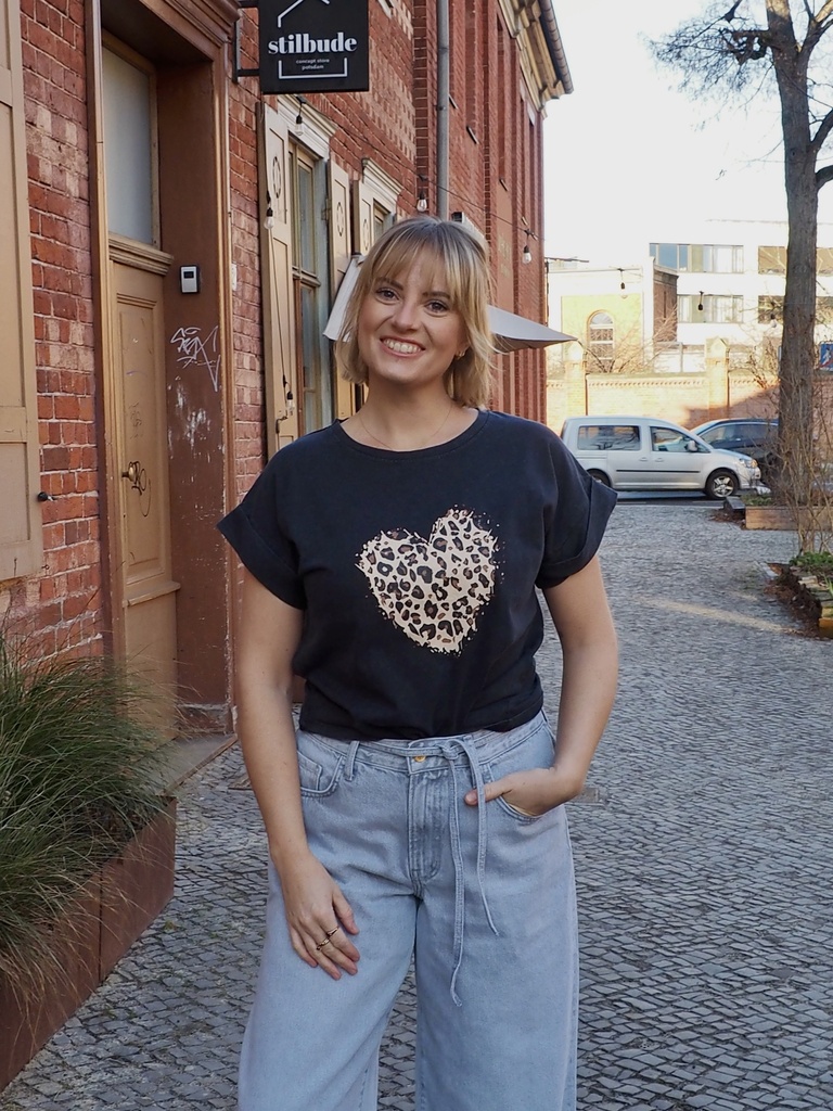 Cabinet Mode Therapie Paris - HEART LEOPARD T-Shirt black