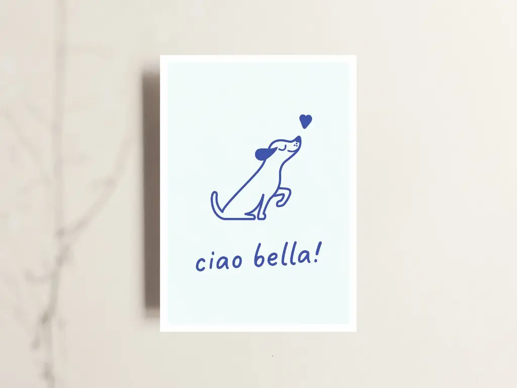 Tante Tia - Postkarte - Ciao bella (Hund)