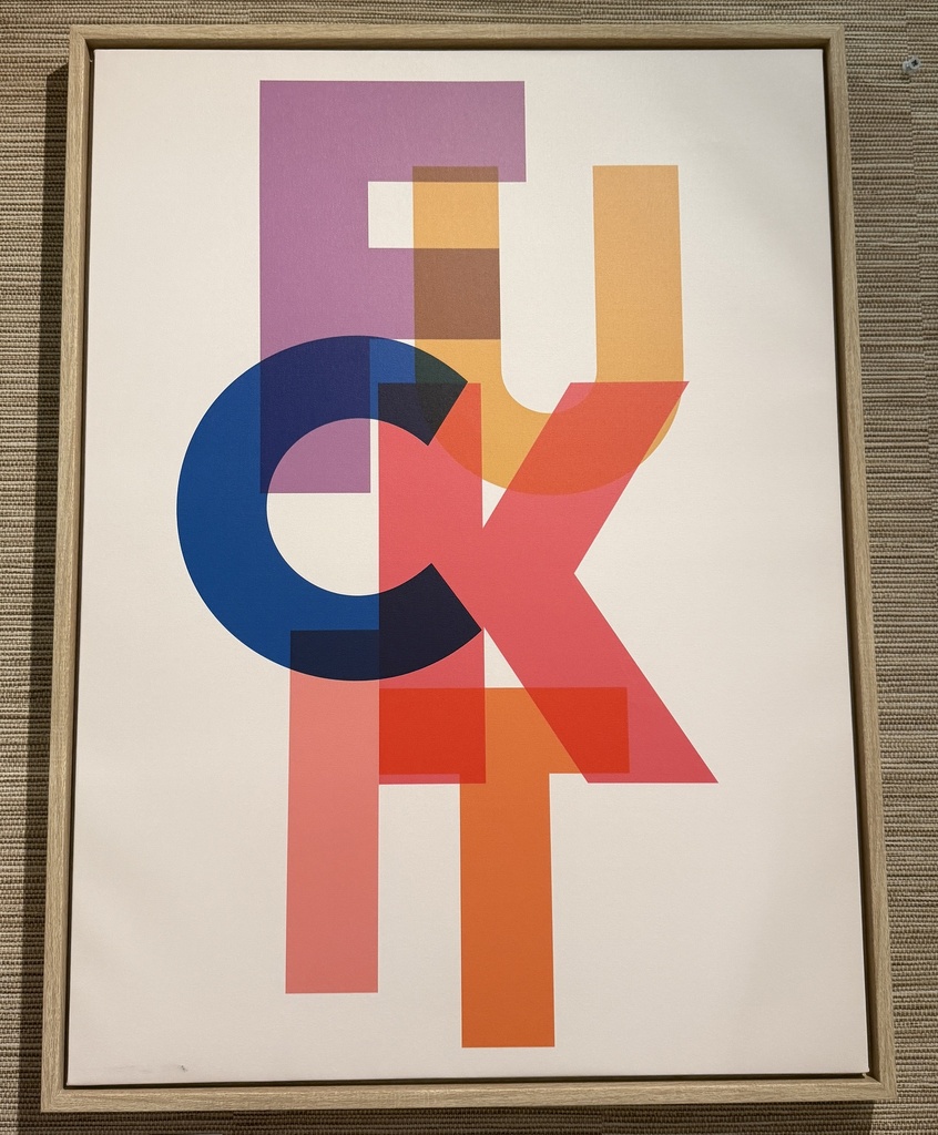 Bild auf Leinwand mit Holzrahmen FUCK IT bunt