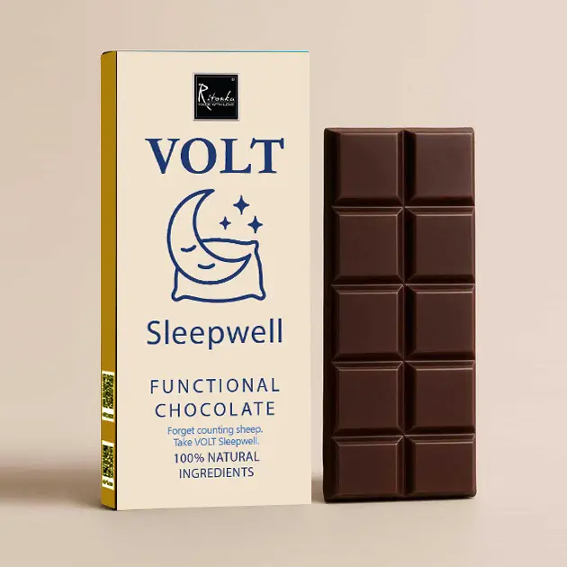 VOLT - Vegane Schokolade / Funktionsschokolade - Sleepwell - Pflanzenextrake, Magnesium, Melatonin 50g