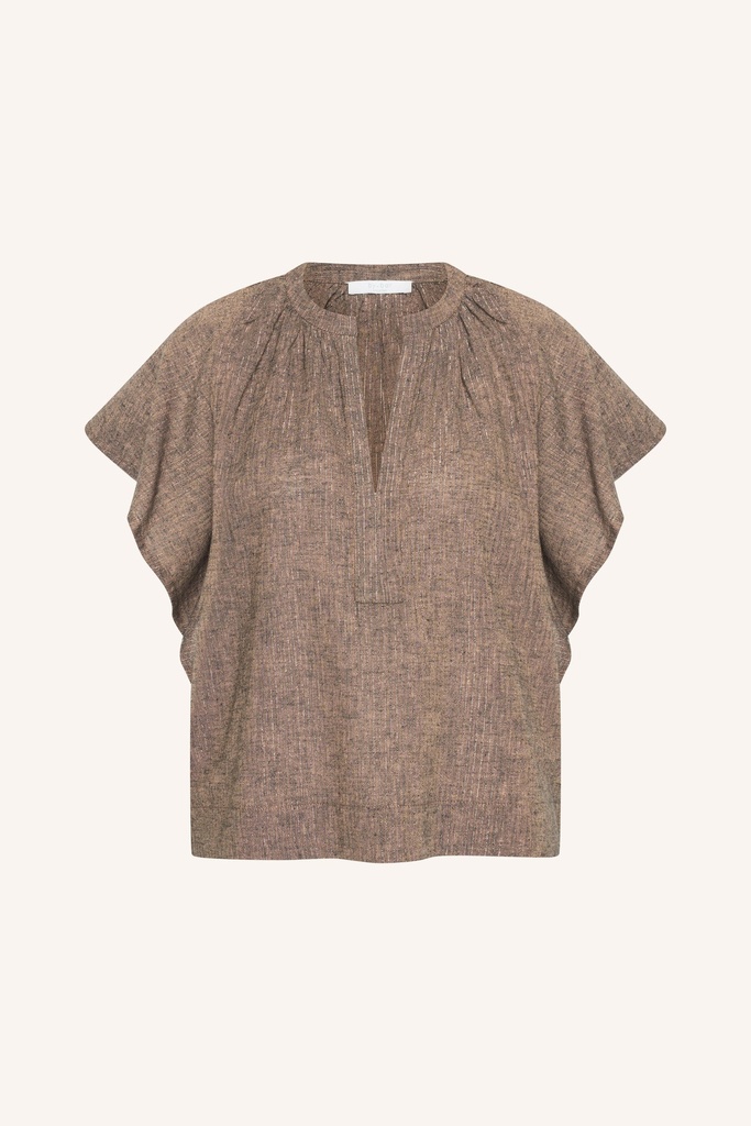 By Bar - Vina Lurex Blouse - 1710 iced coffee