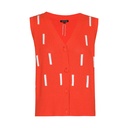 Caroline Biss - SLEEVELESS SWEATER WITH BUTTON FASTENING, Orange