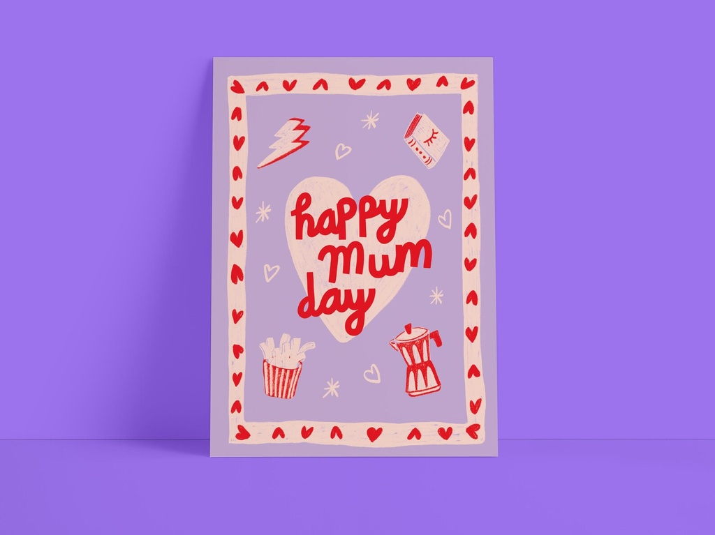 Süsswarenladenfrau - Postkarte - Happy mum day