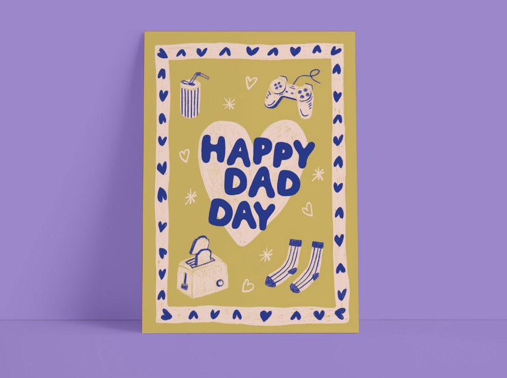 Süsswarenladenfrau - Postkarte - Happy dad day