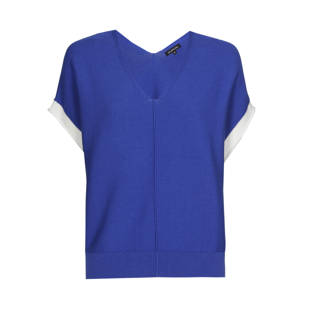 Caroline Biss - Kurzarmpullover TWO-COLOUR SWEATER Toureg