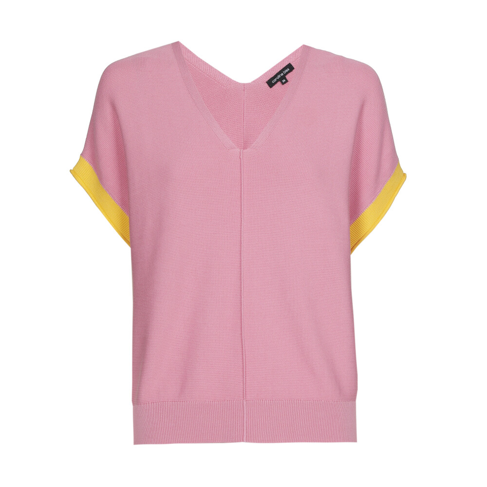 Caroline Biss - Kurzarmpullover TWO-COLOUR SWEATER Flamingo