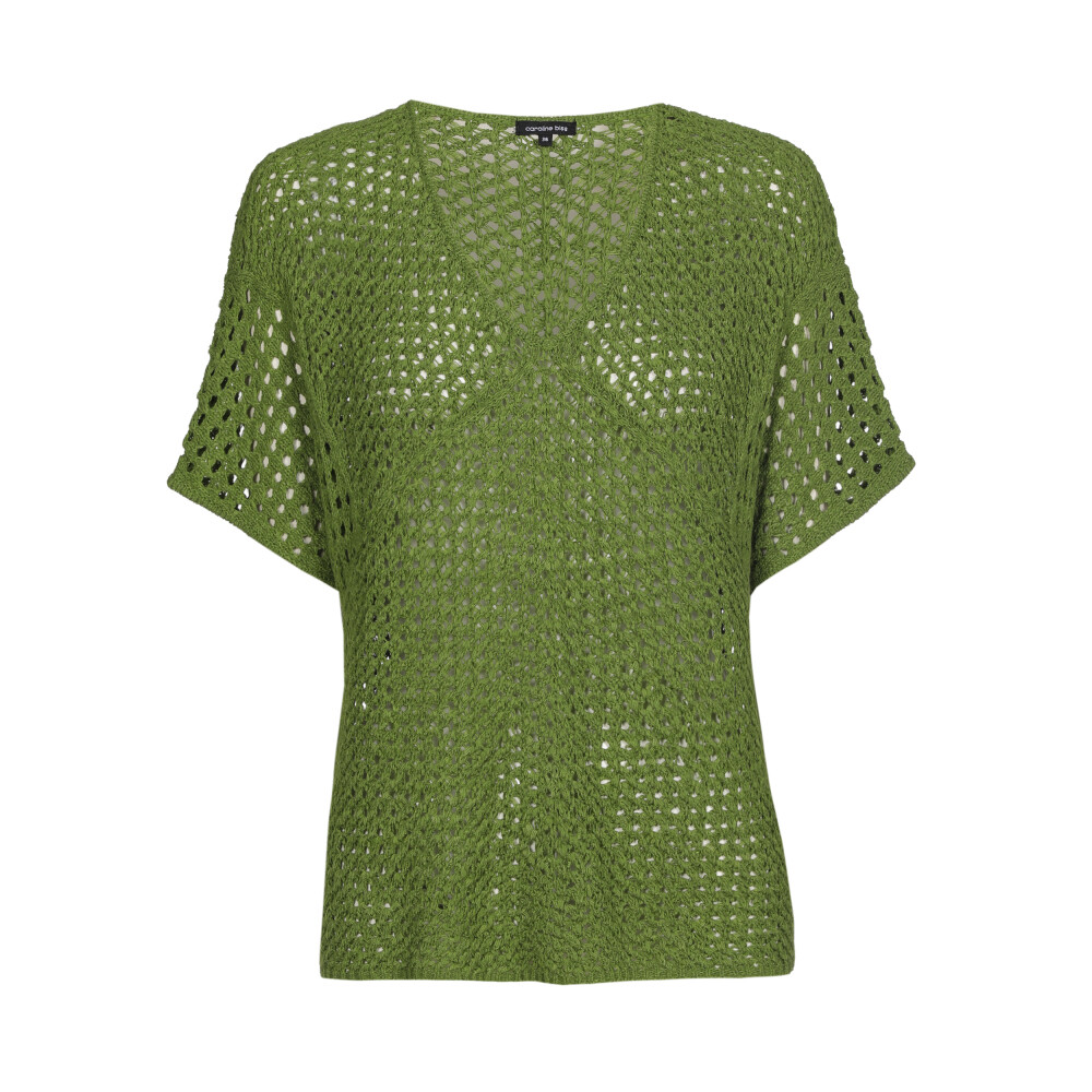 Caroline Biss - Kurzarmpullover LOOSE-KNIT PULLOVER Palmtree