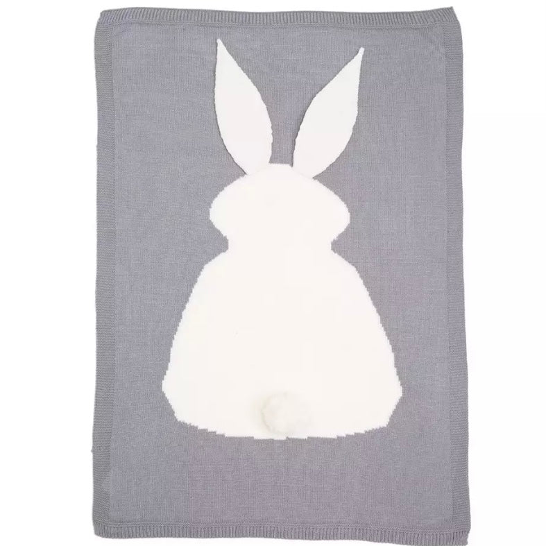 Annie & Charles - Babydecke Hase grau