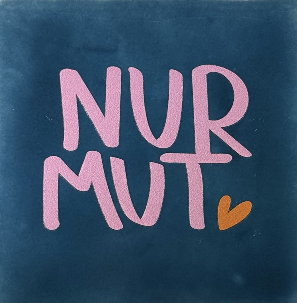 Yett tiles - Fliese/Untersetzer - Nur Mut - dunkelblau/warmrosa/orange