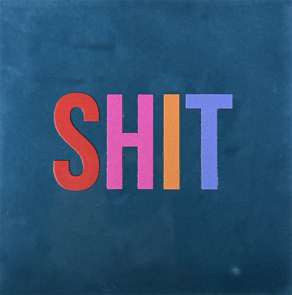 Yett tiles - Fliese/Untersetzer - Shit - dunkelblau/rot/hellrosa/orange/lila