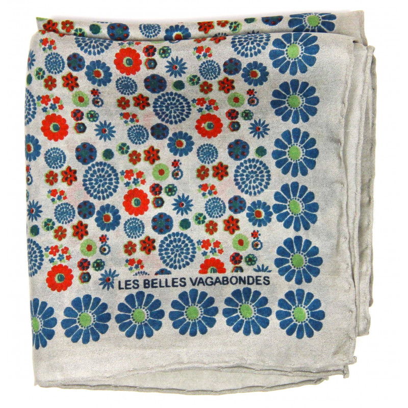 Les Belles Vagabondes - Seidentuch Mini Hanami Bleu