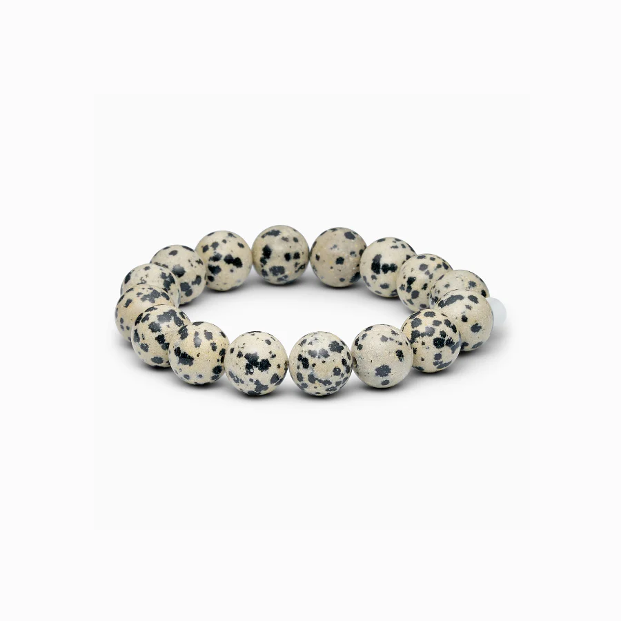 Soï Copenhagen - Armband Chunky Dalmatian Jasper Stretch Bracelet - Joy