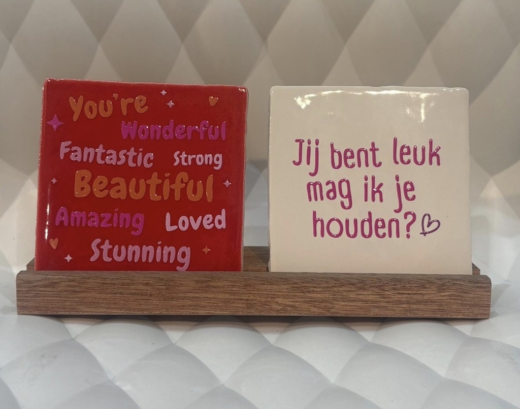 Yett Tiles - Fliese/Untersetzer Holzdisplay mittel für 2 Fliesen (ohne Fliesen)