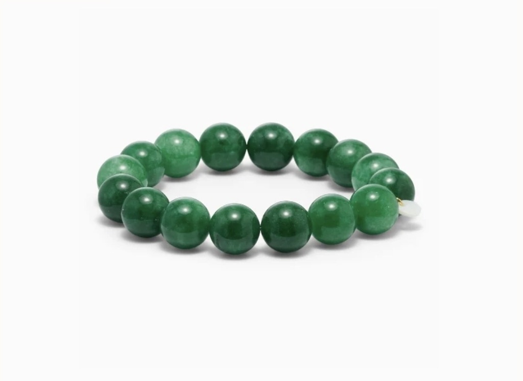 Soï Copenhagen - Armband Chunky Green Jade Stretch Bracelet - Luck