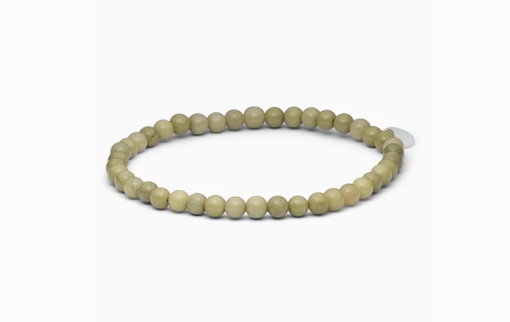 Soï Copenhagen - Armband Petite Green Alashan Agate Stretch Bracelet - Grounding