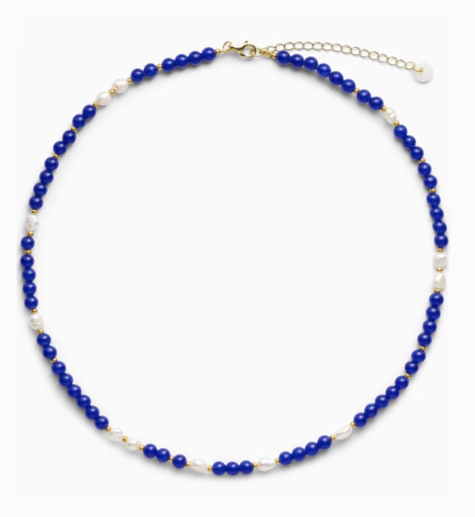 Soï Copenhagen - Halskette Ellie Lapis Lazuli Pearl Necklace - Wisdom