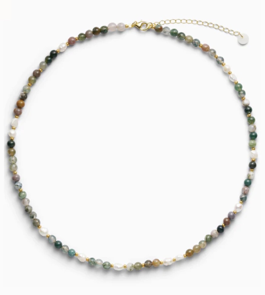 Soï Copenhagen - Halskette Ellie Indian Agate Pearl Necklace - Strength