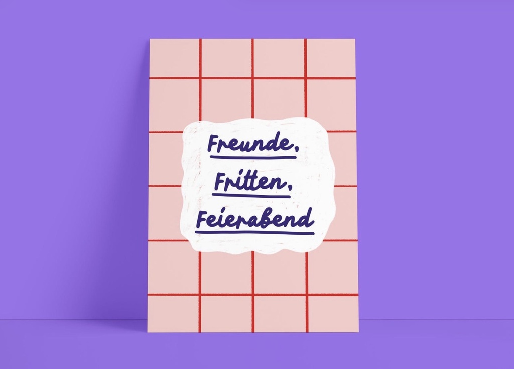 Studio Danii - Postkarte - Freunde, Fritten, Feierabend