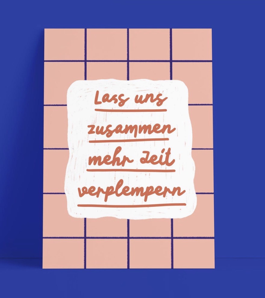 Studio Danii - Postkarte - Lass uns zusammen mehr Zeit verplempern