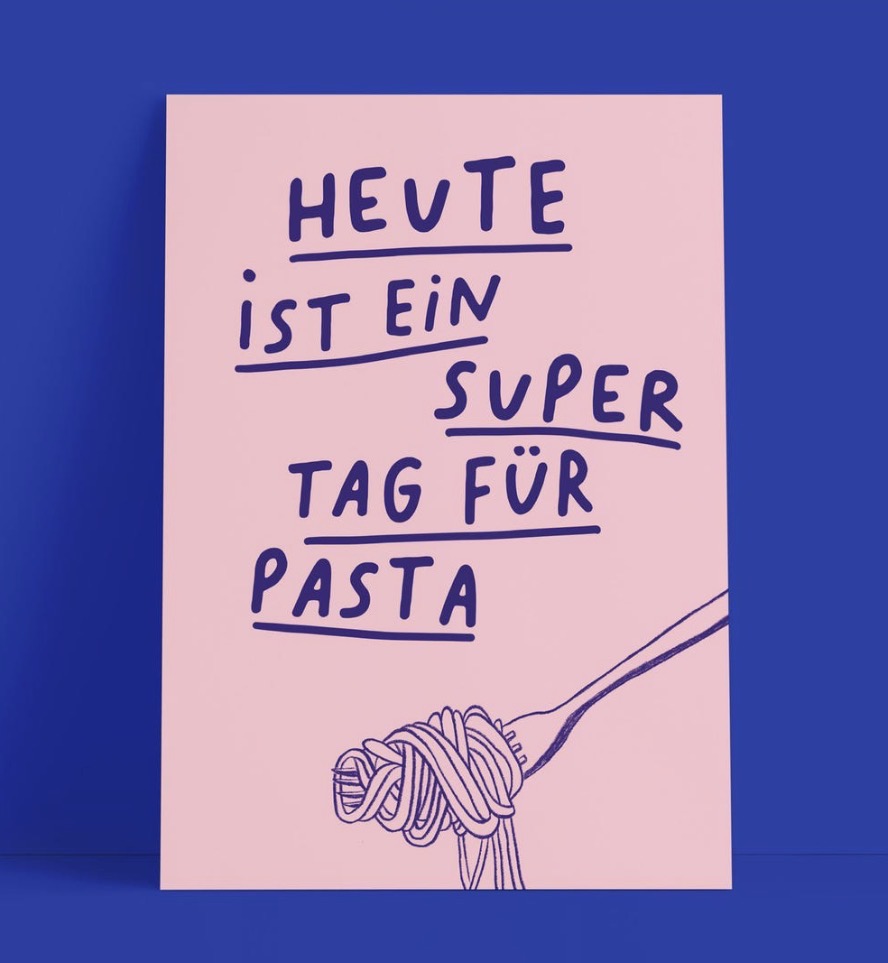 Studio Danii - Postkarte - Heute ist ein super Tag für Pasta