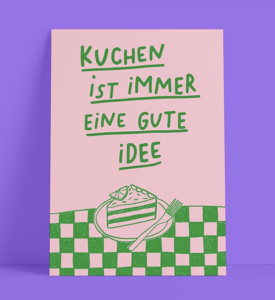 Studio Danii - Postkarte - Kuchen ist immer eine gute Idee