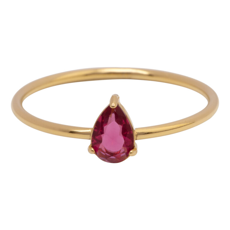 Charmins - R1745 - Ring gold ellipse rose crystal