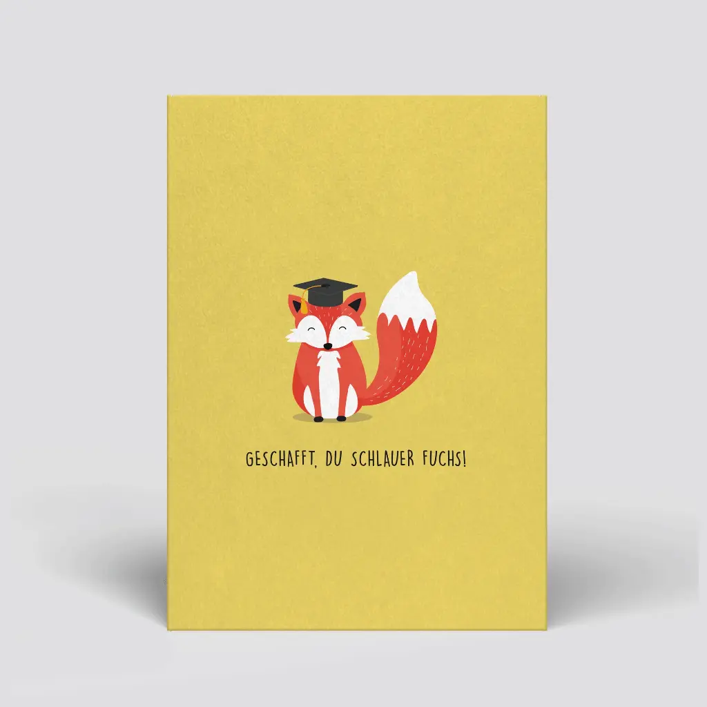 Naturbedacht - Postkarte - Schlauer Fuchs (Geschafft, du schlauer Fuchs)