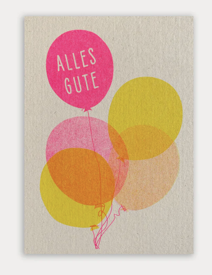Togethery - Riso-Druck Postkarte Ökopapier - Alles Gute