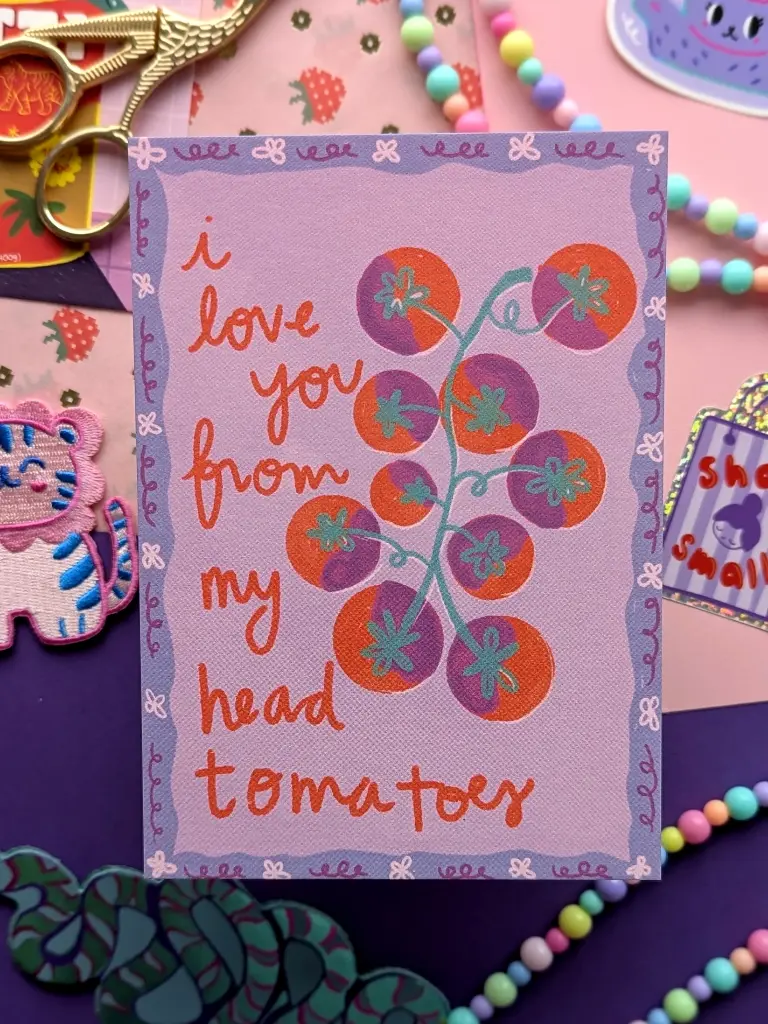 Studio Kumimi - Postkarte - I love you from my head tomatoes