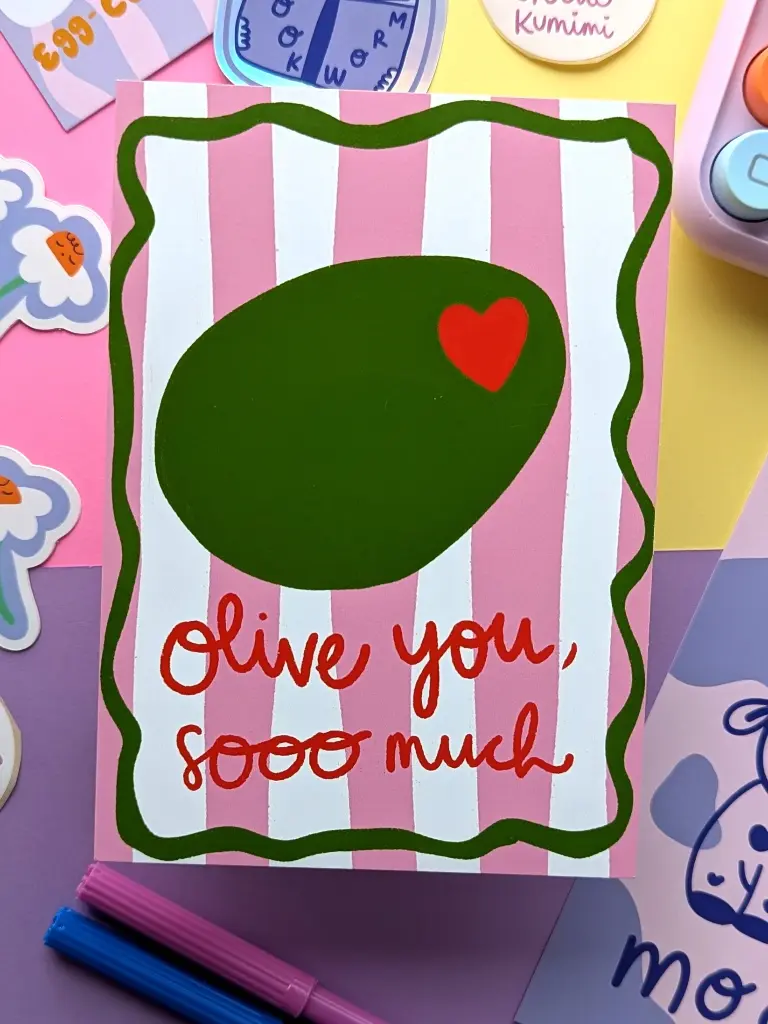 Studio Kumimi - Postkarte - Olive you sooo much