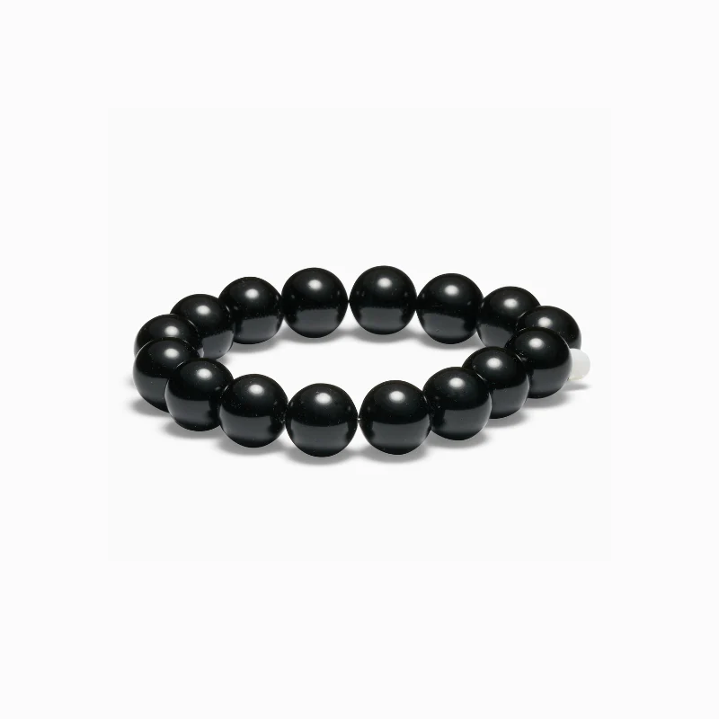 Soï Copenhagen - Armband Chunky Black Onyx Stretch Bracelet 12mm - Grounding