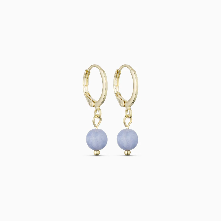 Soï Copenhagen - Ohrringe Ava Aquamarine Huggie Earrings - Courage