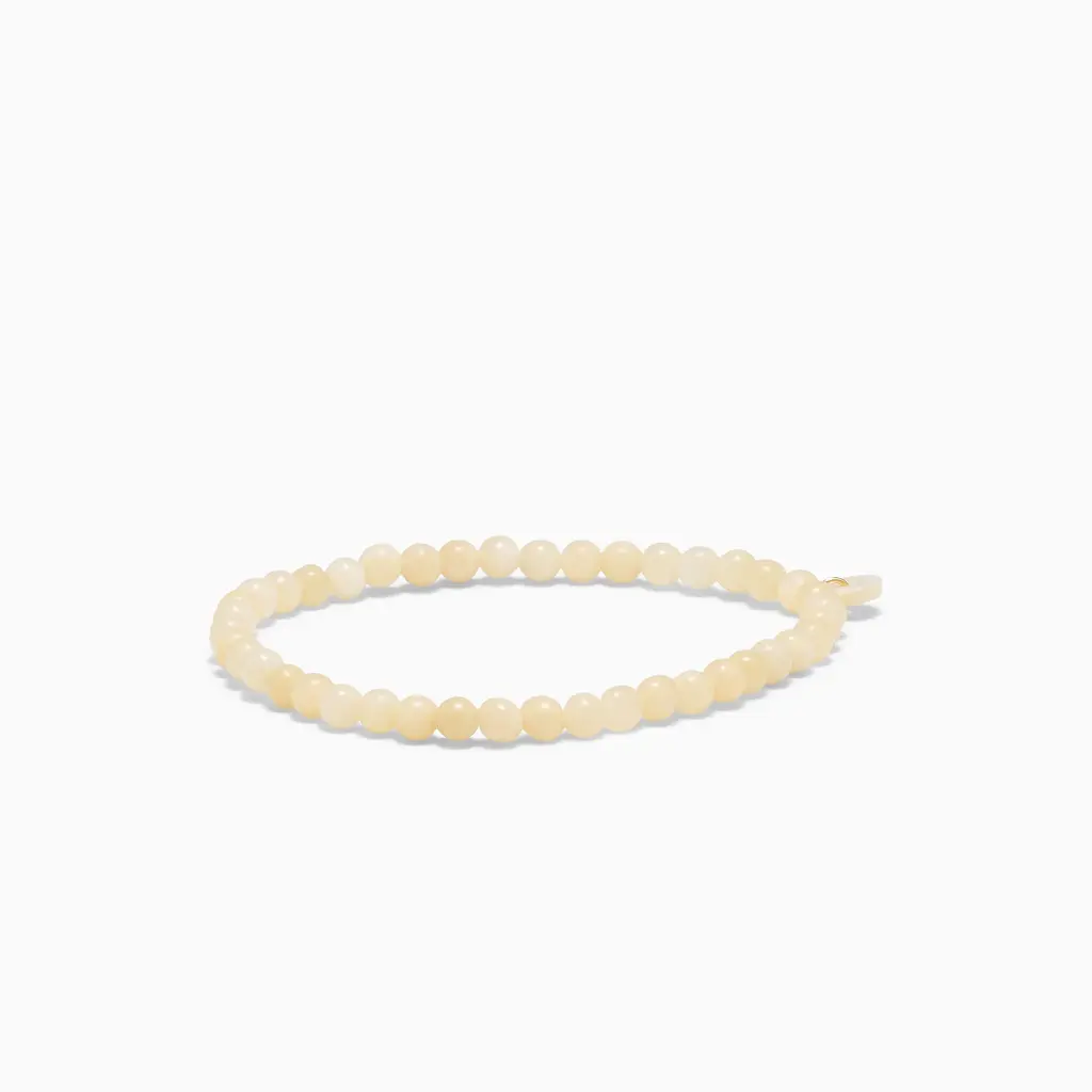 Soï Copenhagen - Armband Petite Yellow Jade Stretch Bracelet 4mm - Well-being