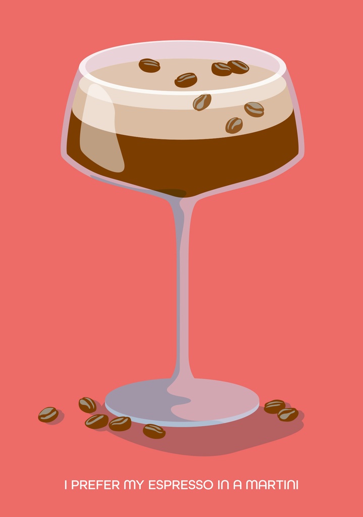 Nobis Design - Postkarte - neonstyle - Espresso Martini