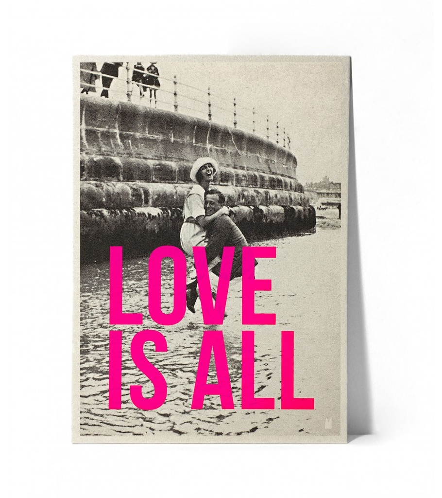 Carte Kencre - Siebdruckkarte - Love is all (pink) - M (15x21cm)