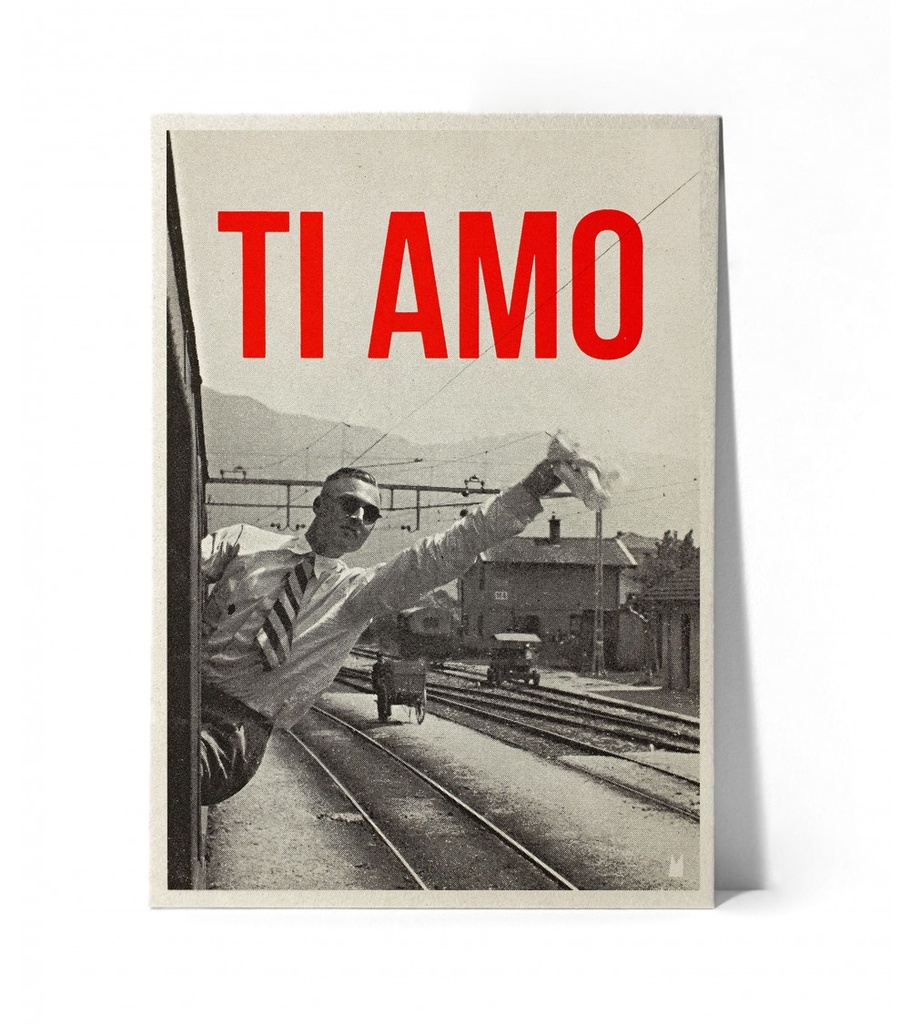 Carte Kencre - Siebdruckkarte - Ti amo (orange) - M (15x21cm)