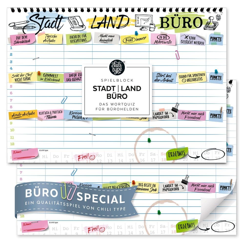 Chilitype - Stadt-Land-Büro - Spielblock DIN A4