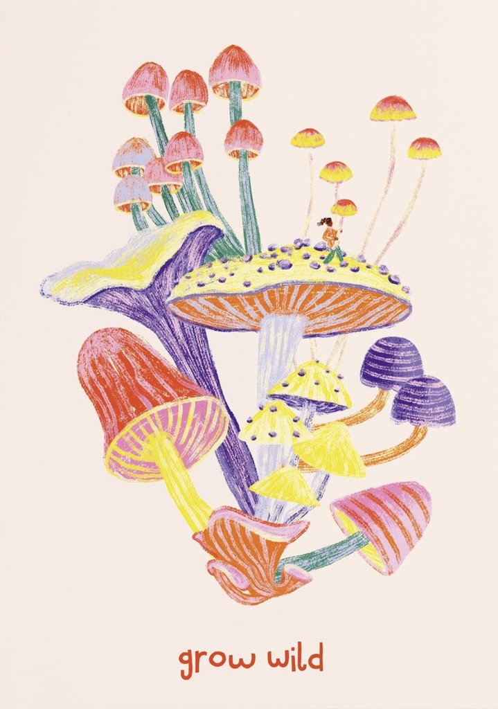 Studio Danii - Postkarte - Grow wild (Pilze)
