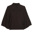 Caroline Biss - SHORT PULLOVER WITH KIMONO SLEEVE coffee