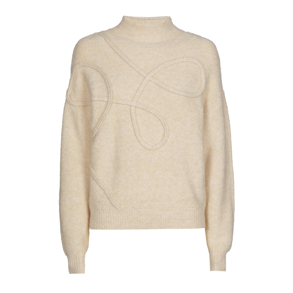 Caroline Biss - COSY, CABLE-KNIT PULLOVER cream
