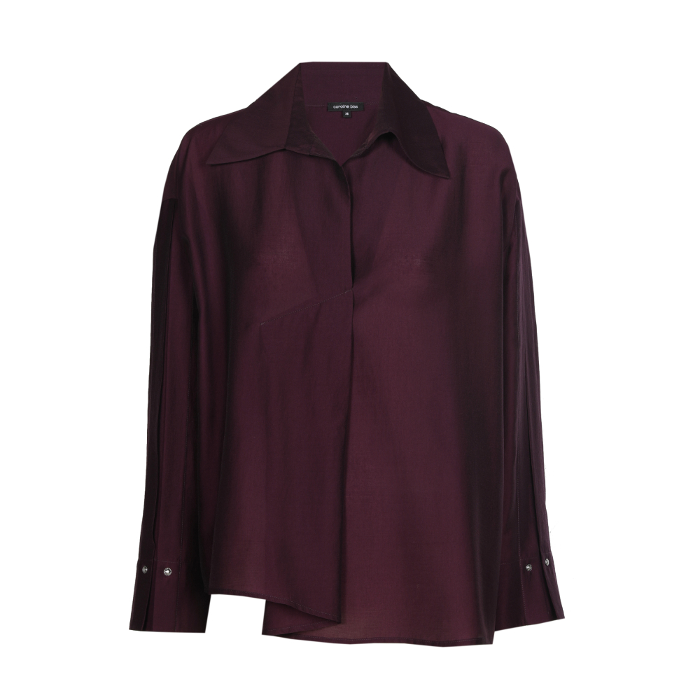 Caroline Biss - LOOSE-FITTING TUNIC BLOUSE plum