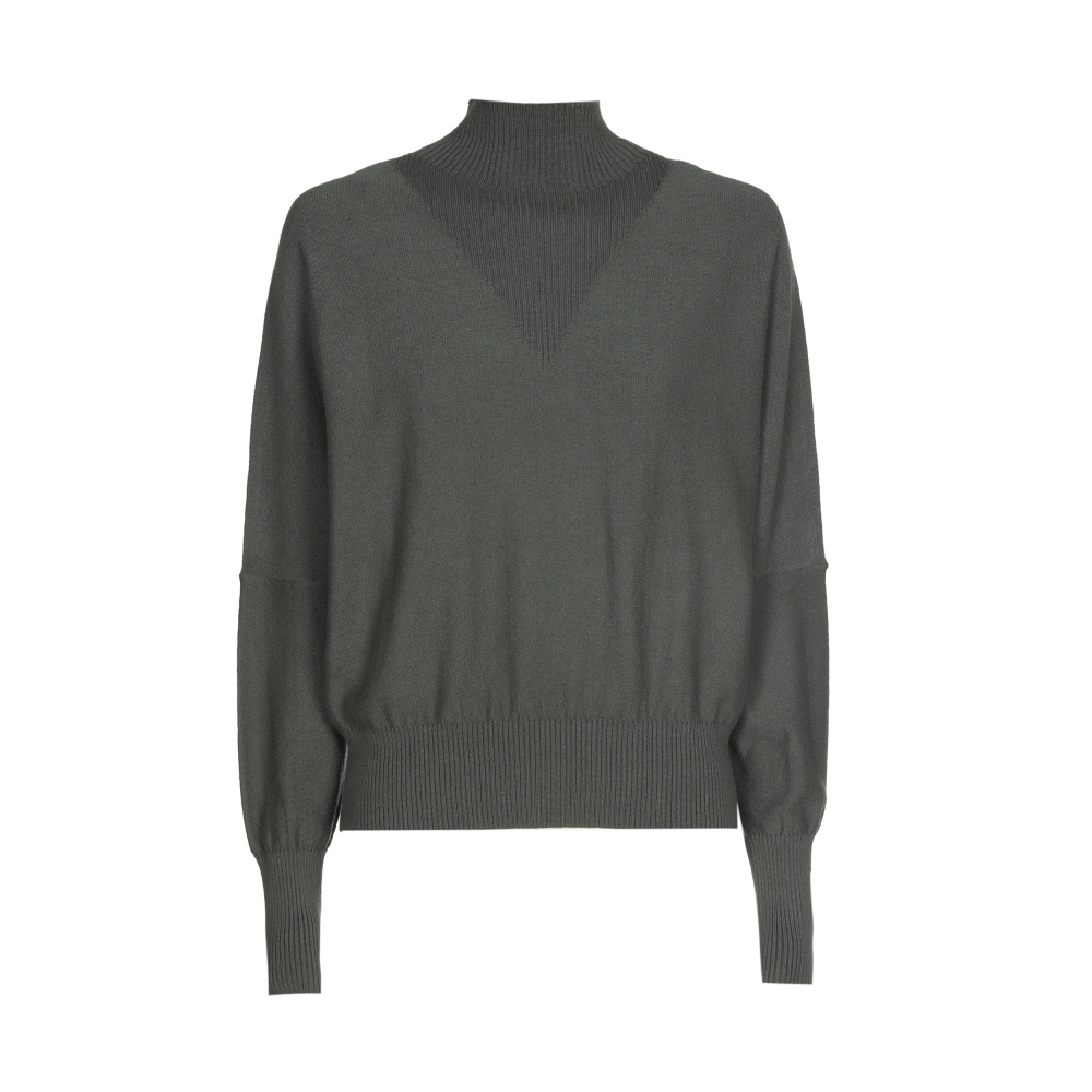 Caroline Biss - FINE-KNIT PULLOVER WITH V-DETAIL green