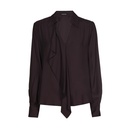 Caroline Biss - SHINY BLOUSE WITH JABOT DETAIL eggplant